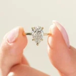 18K Solid Gold 1.00 CT Pear Cut Solitaire Natural Diamond Engagement Ring - Image 5