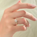 18K Solid Gold 2.00 CT Round Cut Twisted Natural Diamond Engagement Ring with Sidestones - Image 6