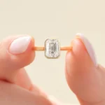 18K Solid Gold 2.00 CT Emerald Cut Natural Diamond Bezel Engagement Ring - Image 5