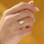 18K Solid Gold 1.00 CT Pear Cut Solitaire Natural Diamond Engagement Ring - Image 4