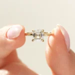 18K Solid Gold 1.00 CT Asscher Cut Natural Diamond Solitaire Engagement Ring - Image 4