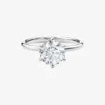 18K Solid Gold 1.00 CT Round Cut Lab Grown Diamond Solitaire Engagement Ring - Image 3
