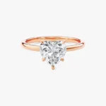 18K Solid Gold 2.00 CT Heart Cut Solitaire Natural Diamond Engagement Ring - Image 3