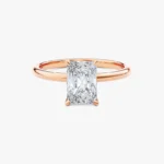 18K Solid Gold 2.00 CT Radiant Cut Lab Grown Diamond Solitaire Engagement Ring - Image 3