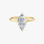 18K Solid Gold 2.00 CT Marquise Cut Solitaire Lab Grown Diamond Engagement Ring