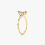 18K Solid Gold 1.00 CT Radiant Cut Natural Diamond Engagement Ring with Pave Set Side stones - Image 3