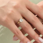 18K Solid Gold 1.00 CT Round Cut Lab Grown Diamond Bezel Engagement Ring - Image 7