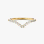 18K Solid Gold 1.00 CT Natural Diamond Alternating Curved Ring